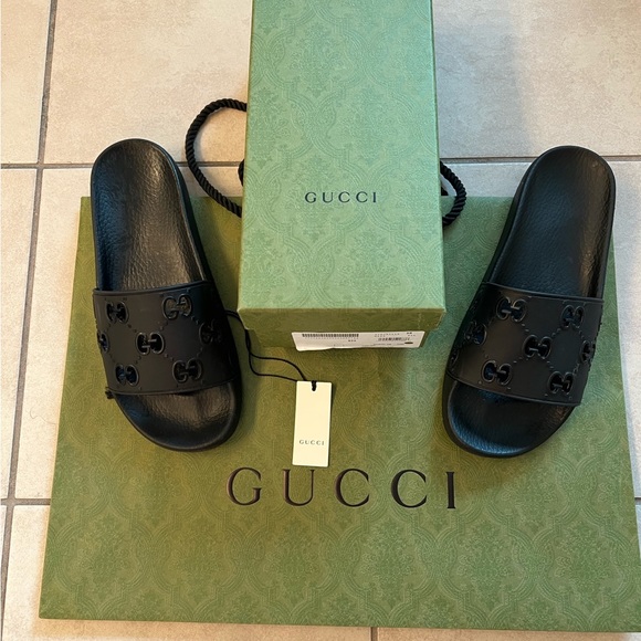 Gucci Shoes Gucci Cutout Gg Slides Poshmark